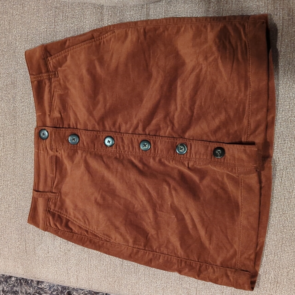 CAbi Brown Button-Front Pencil Skirt